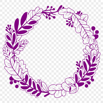 A floral wreath made up of individual flowers and foliage, created as a vector graphic.