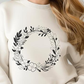 A floral design in vector format, suitable for cutting with a machine or laser cutter.