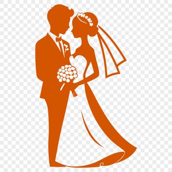 SVG illustration of a wedding scene with bride and groom, suitable for vector art designs.