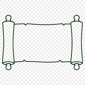 A simple illustration of a scroll with rolled-up paper, suitable for graduation or award ceremonies.