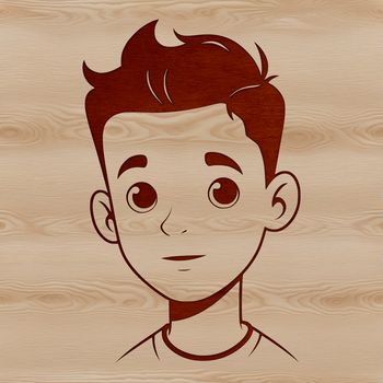 A stylized illustration of a young boy created as a vector graphic.