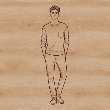 Male figure illustrated in vector format using SVG.