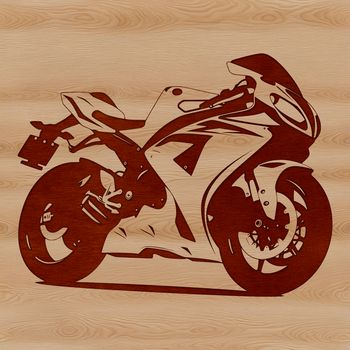A detailed illustration of a motorcycle with sleek lines and prominent features.