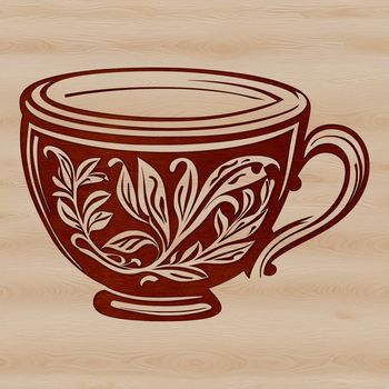 White coffee cup on a plain background.
