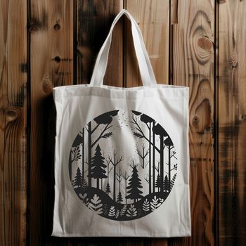 Vector illustration of a forest landscape with multiple trees and foliage.