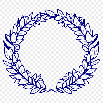 A floral wreath made up of intricate design elements suitable for vector graphics and cutting machines.