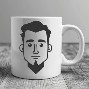 A digital illustration of a male figure in a modern style.