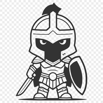 A medieval warrior from ancient Sparta, depicted in a stylized vector design.