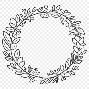 A floral wreath design made with vector shapes, suitable for cutting machines and laser cutters.
