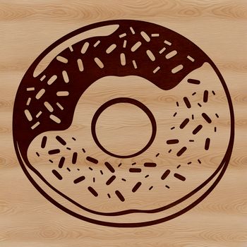 A colorful illustration of a donut with glaze and sprinkles, suitable for digital use in design projects.