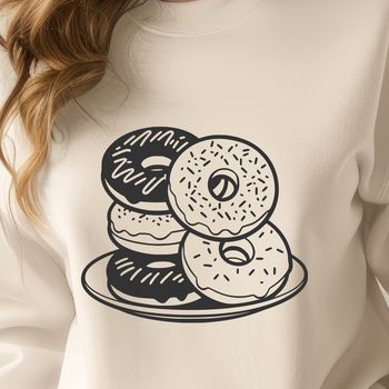A vector illustration of a classic glazed donut, suitable for digital crafting and design projects.