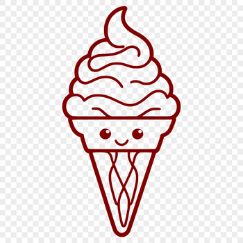 A stylized vector graphic representation of a serving of cold dessert treat.