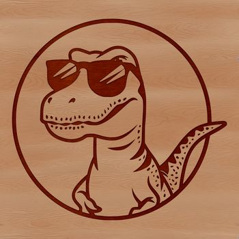 A prehistoric dinosaur's head in vector format.
