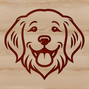 A simple line drawing of a Golden Retriever's head, suitable for personal or commercial use in various digital formats.
