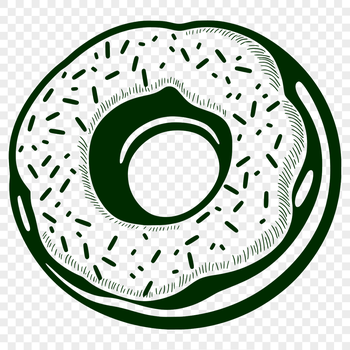 A stylized vector graphic of a glazed donut, ideal for use in design projects, craft tutorials, or commercial printing.