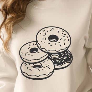 A simple illustration of a donut dessert, suitable for vector art designs.