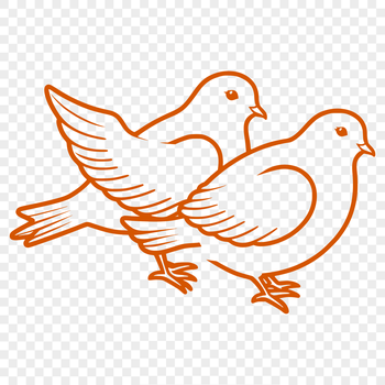 A white dove flying in mid-air, depicted as a simple yet detailed vector graphic.