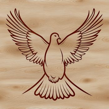 A dove is depicted in a simple vector design, suitable for various uses including crafts and graphic projects.