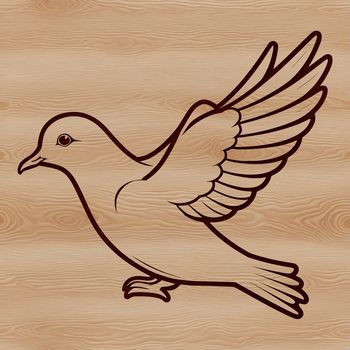 A high-quality, editable vector illustration of a dove in a simple design style.