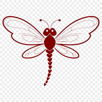 A colorful illustration of a dragonfly with iridescent wings and body, created as a vector graphic.