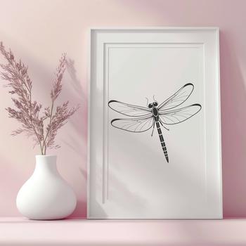 A detailed dragonfly design suitable for use in craft projects and digital applications.