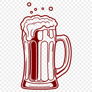 A digital illustration of a glass containing beer, suitable for graphic design projects.