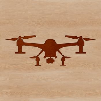 A clean silhouette of an unmanned aerial vehicle (UAV) or drone, created as a scalable SVG file suitable for digital designs.
