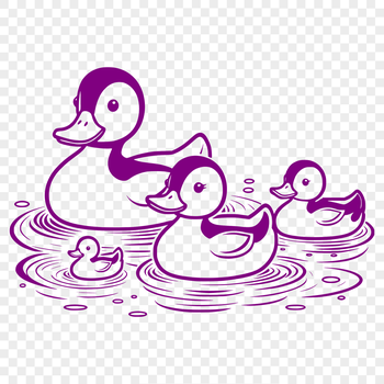 A waterfowl bird with a rounded body and short neck, suitable for family-friendly designs in vector format.