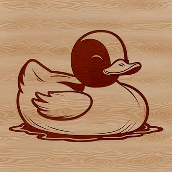 A simple illustration of a duck, a common bird species found in various environments.