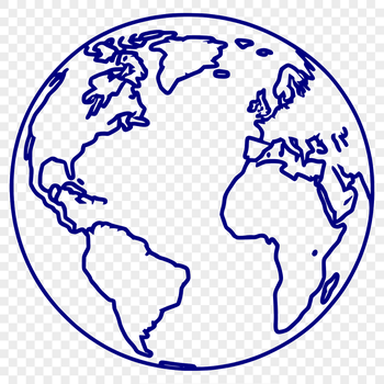 Illustrated vector graphic of the planet Earth with detailed geography.