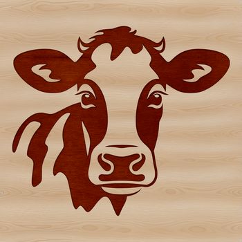 A realistic illustration of a cow's head, suitable for vector graphics and design projects.