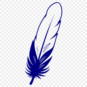 A detailed illustration of a single feather with intricate details.