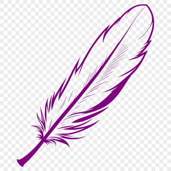 A detailed illustration of a single feather in vector format.