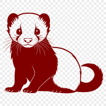 A high-quality vector illustration of a ferret in a simple silhouette style.
