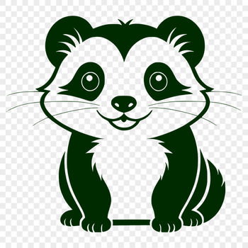An SVG image featuring a detailed outline of a domesticated ferret animal.
