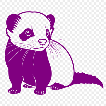 A digital illustration of a ferret in silhouette, suitable for cutting with a Cricut or laser cutter.