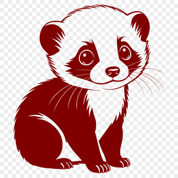 A digital illustration of a ferret in silhouette form, suitable for various graphic uses.