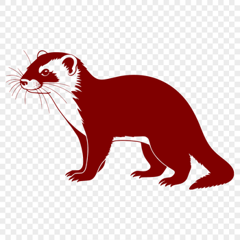 A digital illustration of a ferret in silhouette form.