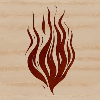 Flames shape graphic symbolized by a vector design flame icon.