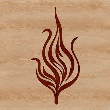 A stylized flame design, suitable for vector art projects in Illustrator or Procreate.