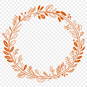 A floral wreath design suitable for vector editing in Illustrator or Procreate.