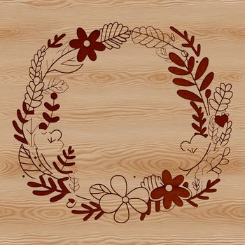A floral wreath designed as a vector graphic, ideal for digital cutting machines or laser cutters.