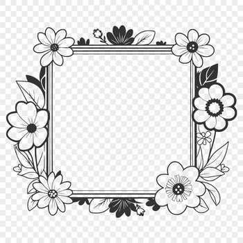 A vector illustration of a decorative frame with floral details, suitable for digital design and crafting projects.