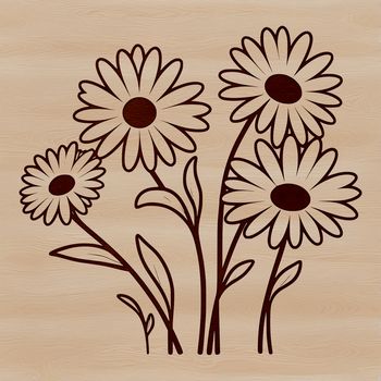 A detailed vector illustration of a daisy flower, suitable for graphic design and digital printing.