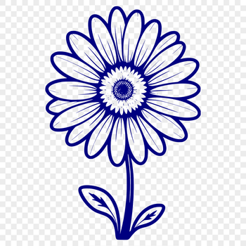 A detailed vector illustration of a single daisy flower with petals and center.