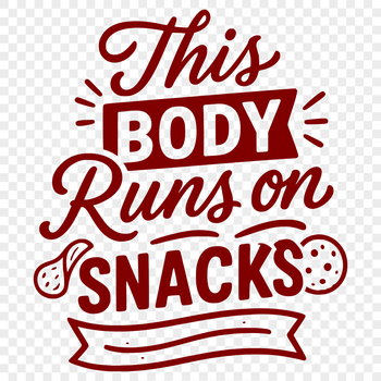 A humorous quote about food and weight loss in a clean vector format.