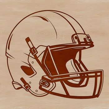 An illustration of a standard American football with intricate details of the ball's texture and design.