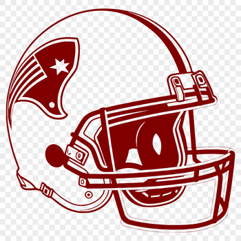 An illustration of a football player's helmet with the gridiron pattern, suitable for sports-themed designs.