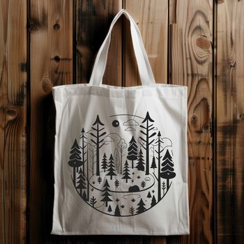 An intricately designed SVG graphic featuring a dense woodland landscape with various tree species.