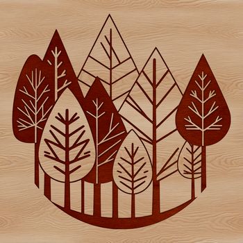 A digital illustration of a dense forest with tall trees, ideal for vector graphics and cutting machine projects.
